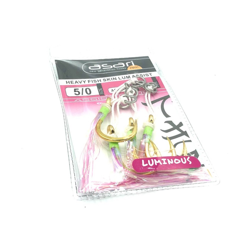 ANZUELO ASARI HEAVY FISH SKIN LUMINOUS ASSIST 7/0