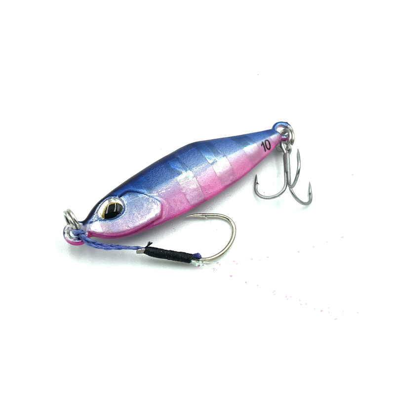 DUO TETRA JIG 10 GRS COLOR PHA0040 BLUE PINK ZEBRA GLOW