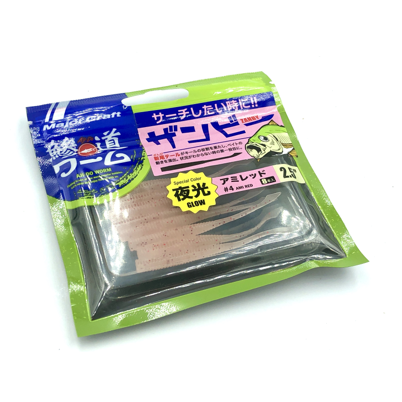 MAJOR CRAFT AJI DO WORM ZB 2.5" COLOR GLOW PINK