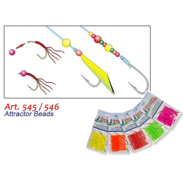 STONFO PERLAS ATRAYENTES FLUOR RED 4 MM
