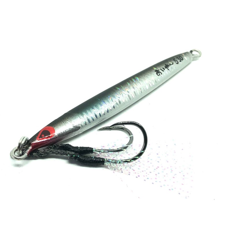 FISH TORNADO AIYA JIG SLENDER BLUE PINK TAIL GLOW  (4) 30 GRS