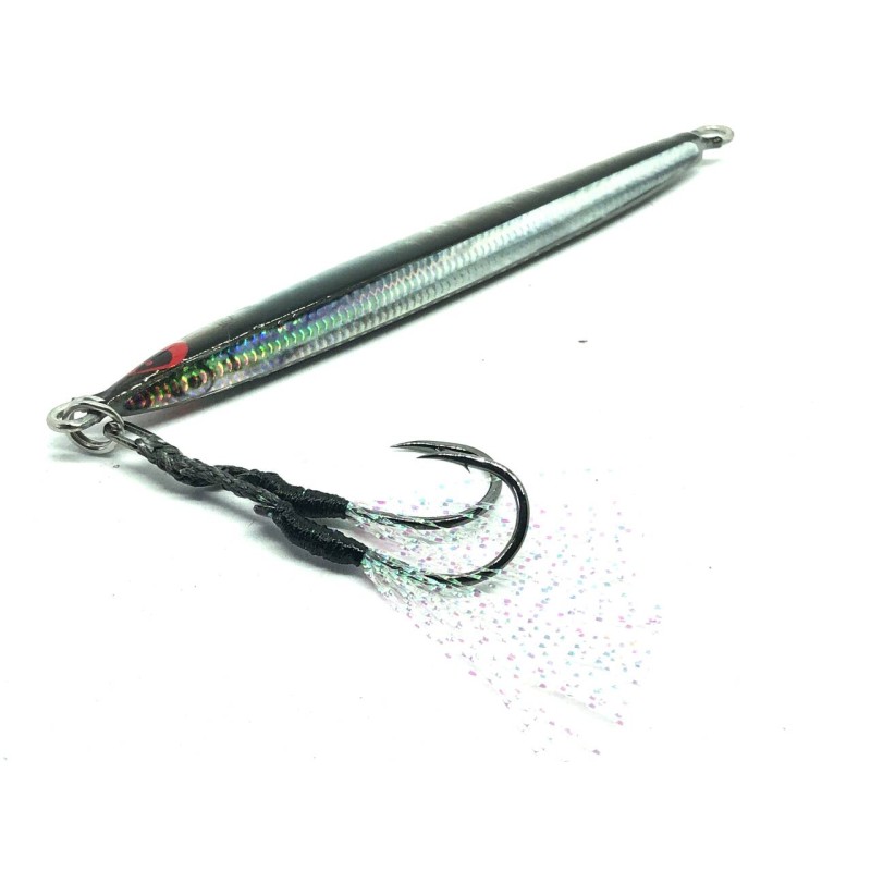 FISH TORNADO AIYA JIG SLENDER BLUE PINK TAIL GLOW  (4) 30 GRS